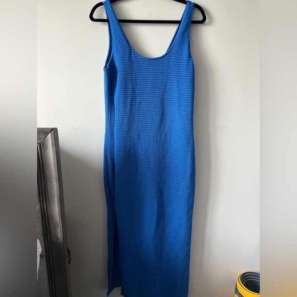 FRAME Blue Crochet Midi Dress Small - Picture 2 of 9